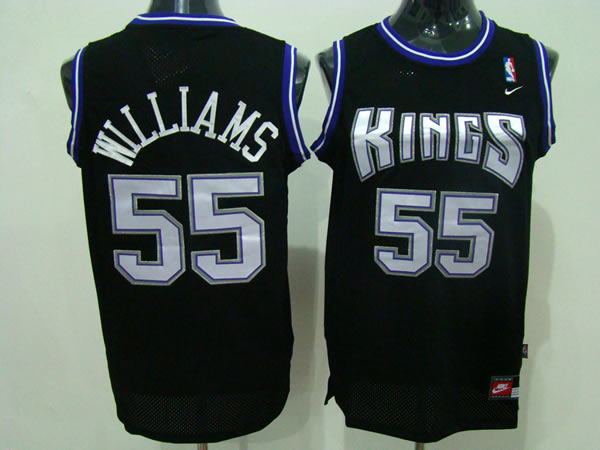  NBA Sacramento Kings 55 Williams Swingman Throwback Black Jersey